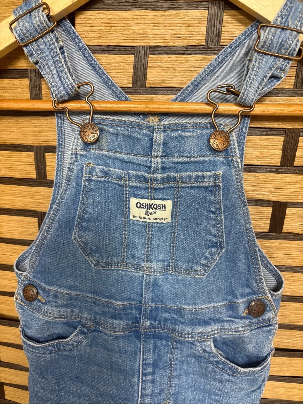 Osh Kosh Denim Shortalls With Lace Hem Size 2T